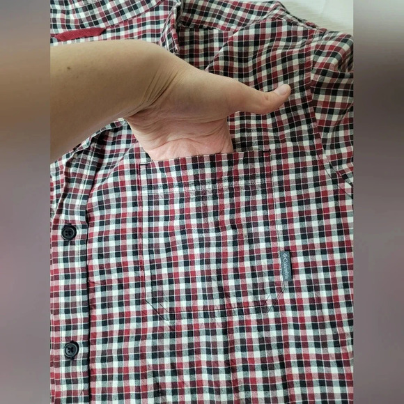 Men's Columbia Plaid Red/Black/White Button Down Shirt sz XXL 216 - Picture 3 of 10